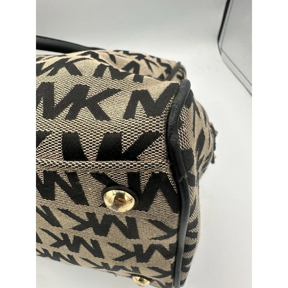 Boston Handbag With Monogram On CanvasMichael Kors Satchel